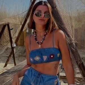 ZARA embroidered crop top 3798/001